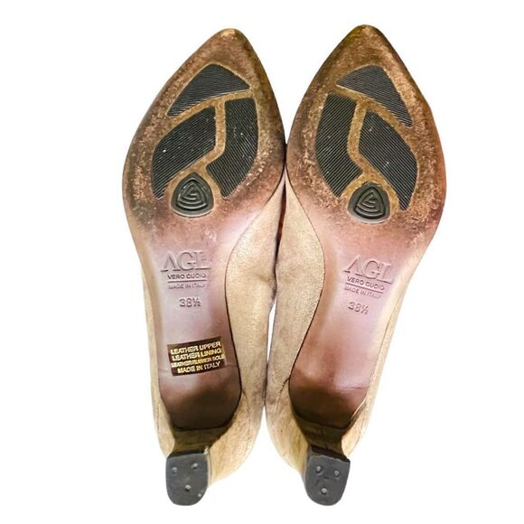 EUC Attilio Giusti Leombruni AGL Suede Leather Pumps Heels Size 38 1/2 UK 8 US - Picture 5 of 10